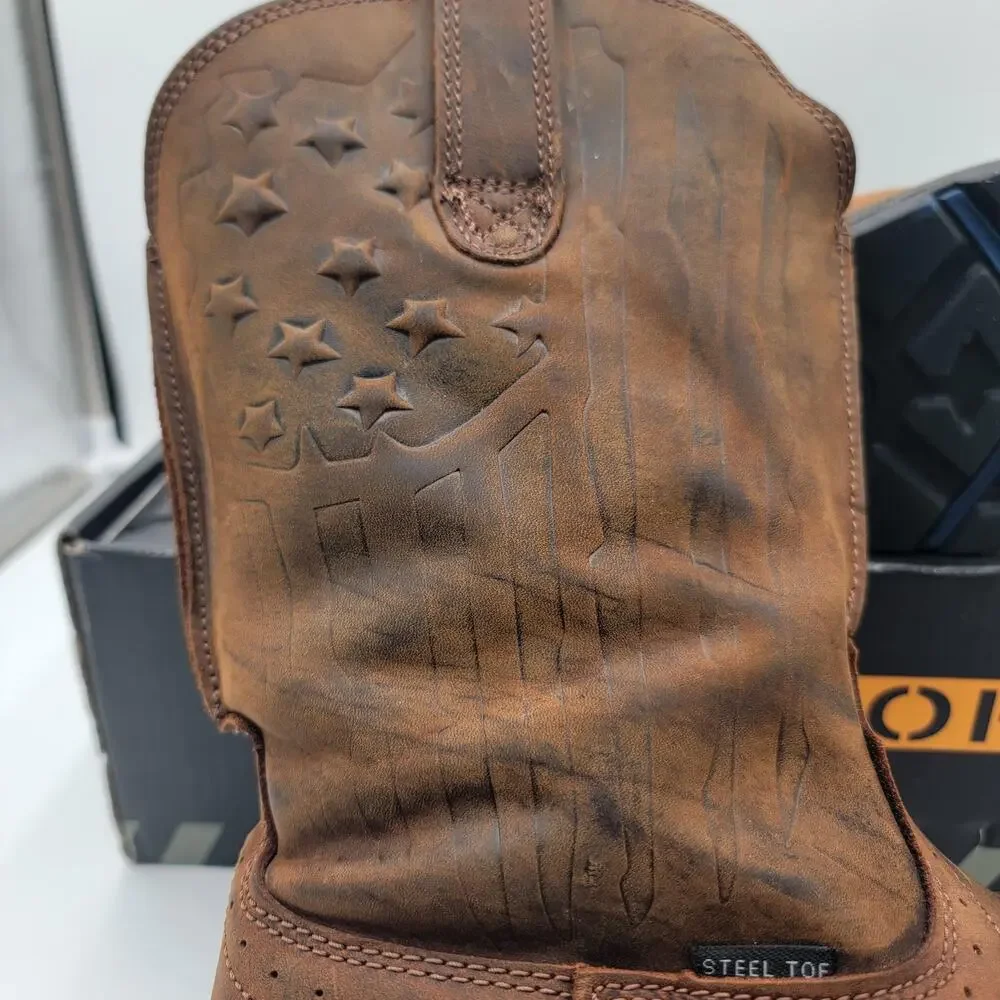 Ariat Men’s Brown Work Boots - Sierra Pull-On Steel Toe